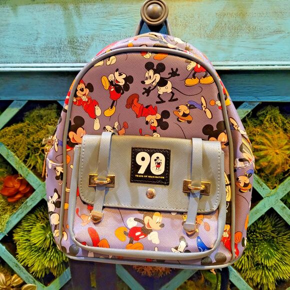 KBNL Handbags - Disney Mickey Mouse 90 Years Anniversary Mini Licensed Backpack Faux Leather